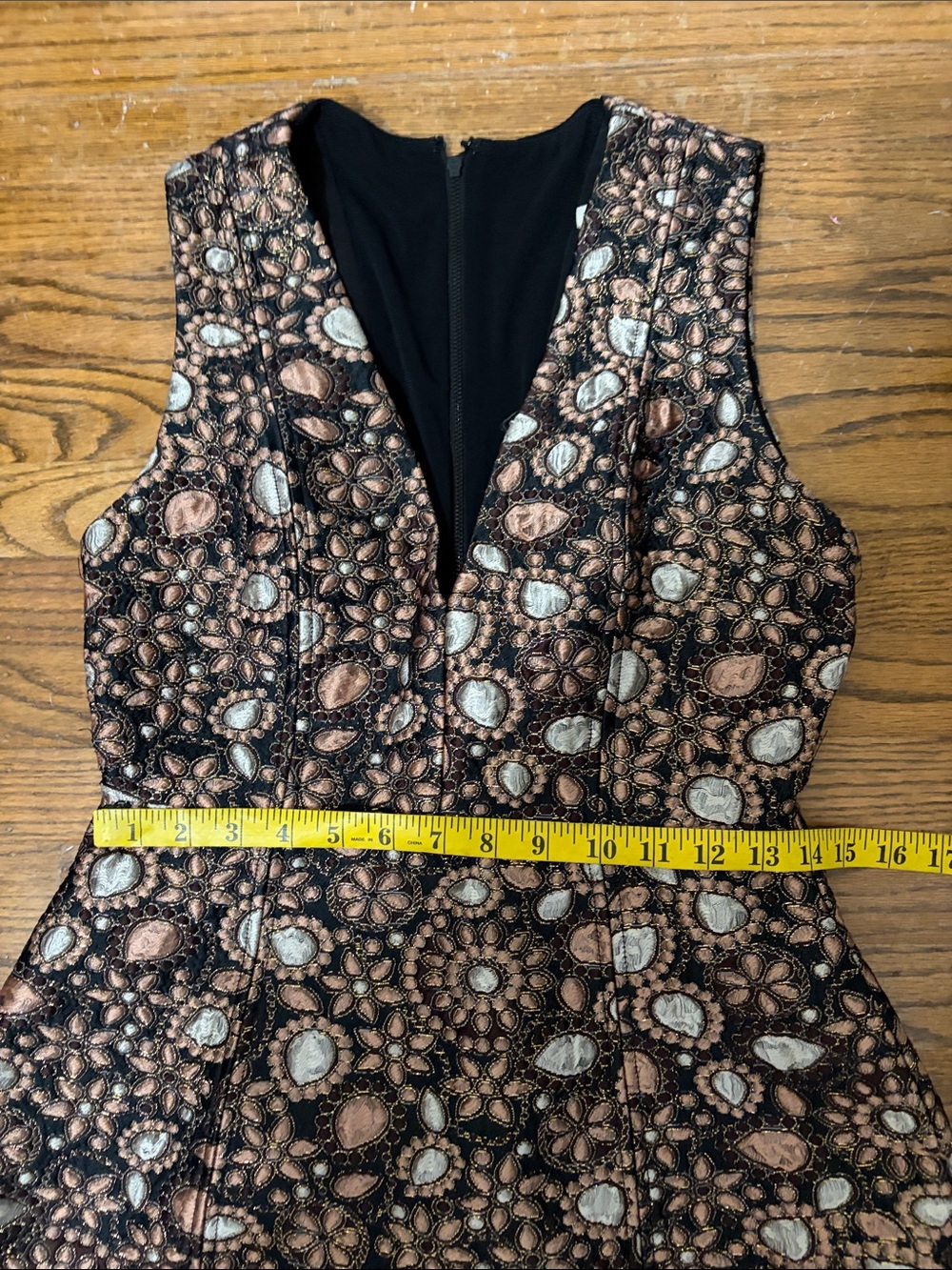 Alice + Olivia Pacey Embellished Lantern Dress Black Metallic Size 4 - Picture 11 of 14